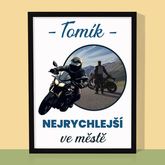 Fotka S Textem: Nejrychlejší Ve Městě - Tisk V Rámečku