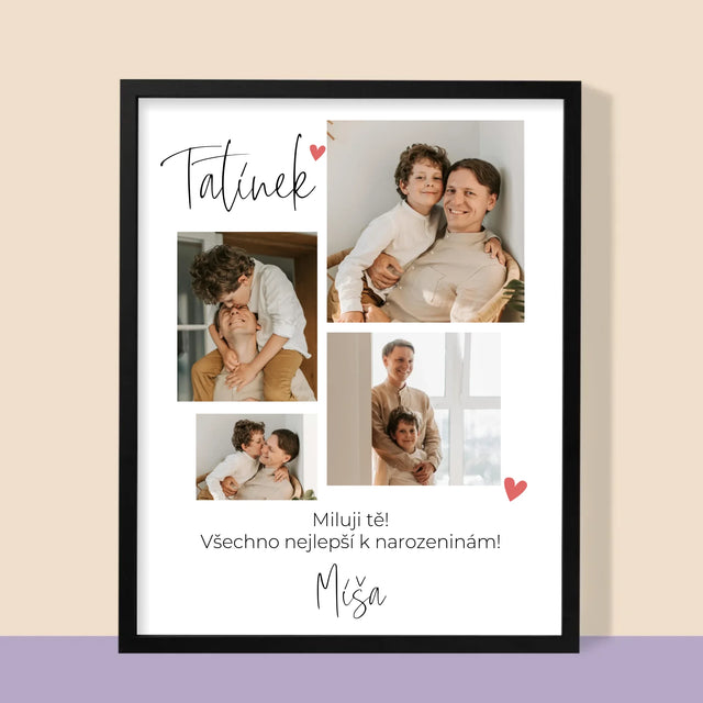 Fotokoláž: Tatínek Miluji Tě - Tisk V Rámečku