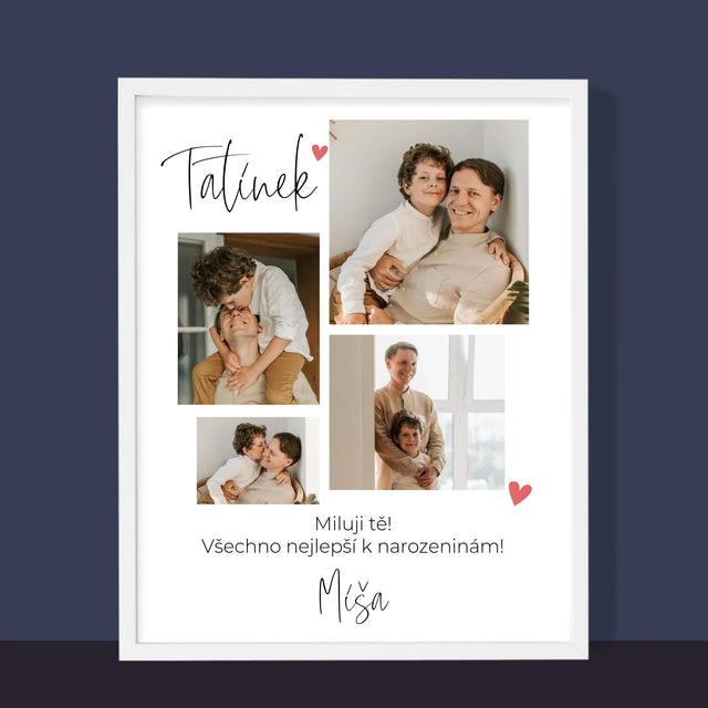 Fotokoláž: Tatínek Miluji Tě - Tisk V Rámečku