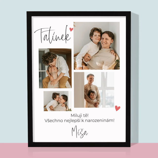 Fotokoláž: Tatínek Miluji Tě - Tisk V Rámečku
