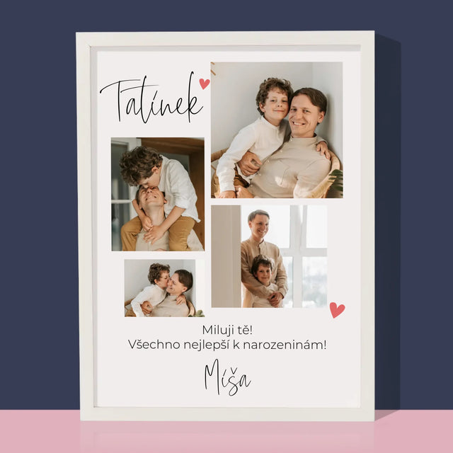 Fotokoláž: Tatínek Miluji Tě - Tisk V Rámečku