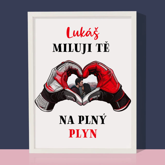 Fotka S Textem: Miluji Tě Na Plný Plyn - Tisk V Rámečku