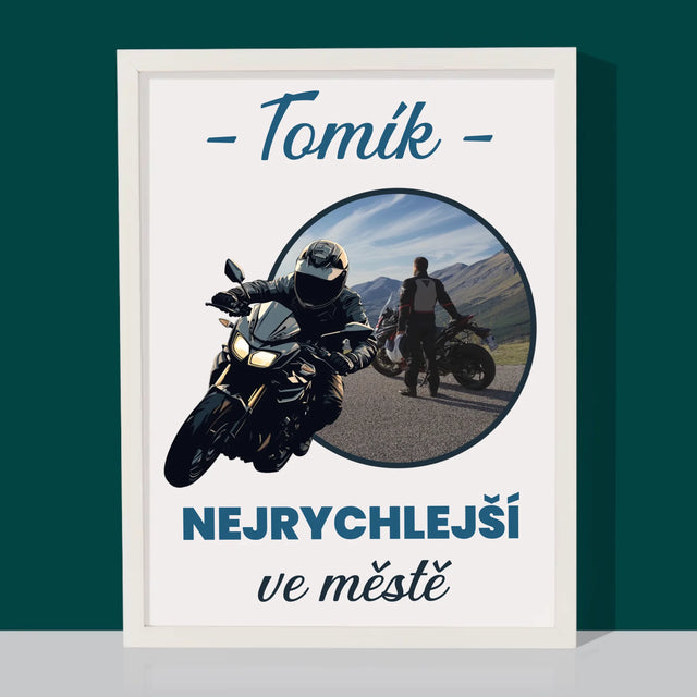 Fotka S Textem: Nejrychlejší Ve Městě - Tisk V Rámečku