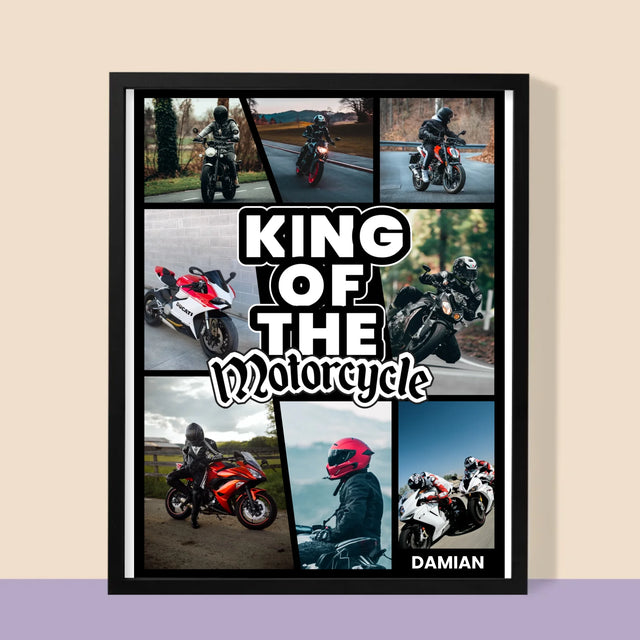 Fotokoláž: King Of The Motorcycle - Tisk V Rámečku