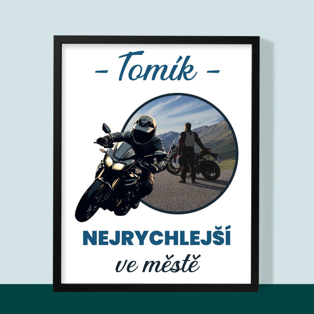 Fotka S Textem: Nejrychlejší Ve Městě - Tisk V Rámečku