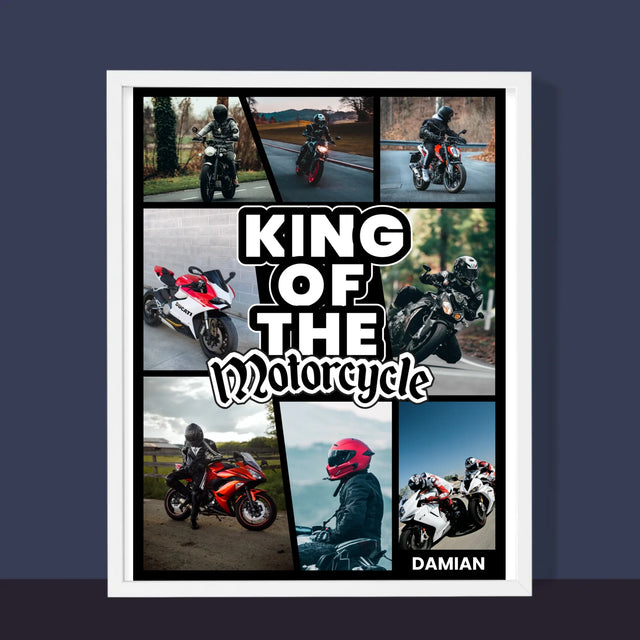 Fotokoláž: King Of The Motorcycle - Tisk V Rámečku