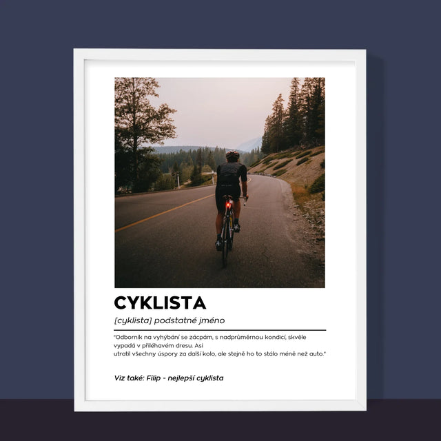 Fotka S Textem: Cyklista Definice - Tisk V Rámečku