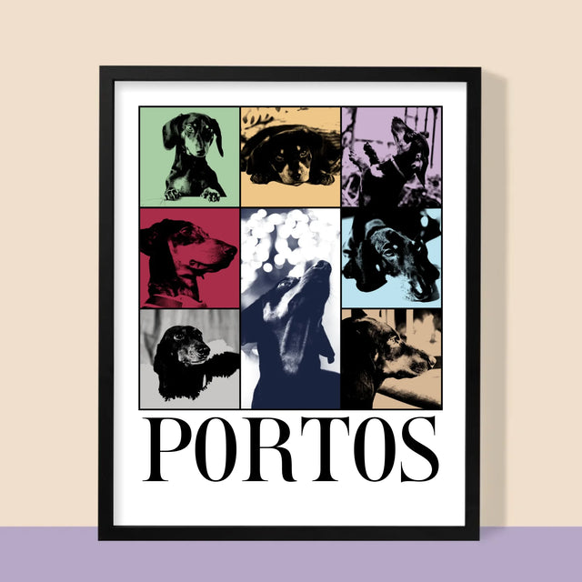 Fotokoláž: Štěně Jak Taylor - Tisk V Rámečku