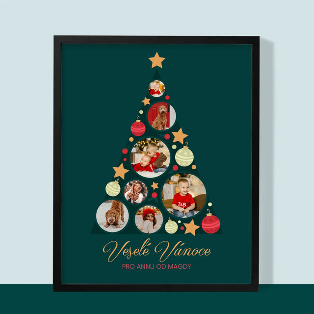 Fotokoláž: Ozdoby Na Stromeček - Tisk V Rámečku