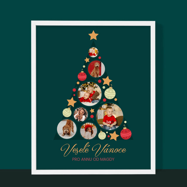 Fotokoláž: Ozdoby Na Stromeček - Tisk V Rámečku