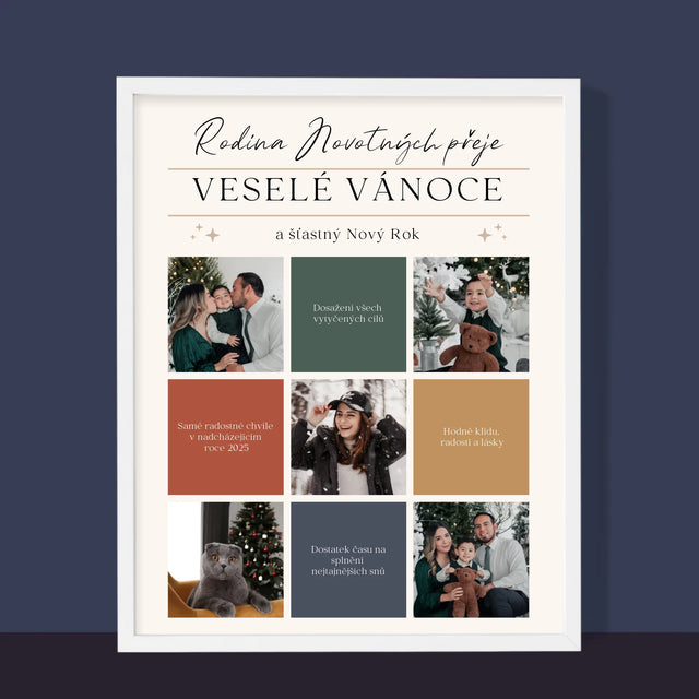 Fotokoláž: Veselé Vánoce Přání - Tisk V Rámečku