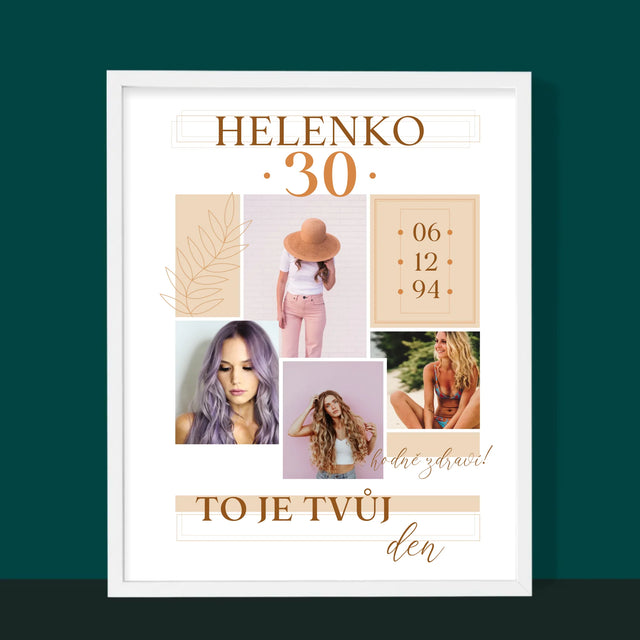 Fotokoláž: To Je Tvůj Den - Tisk V Rámečku
