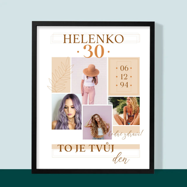 Fotokoláž: To Je Tvůj Den - Tisk V Rámečku