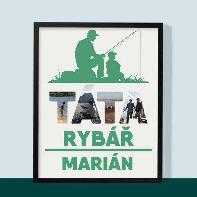 Slovo Z Fotek: Táta Rybář - Tisk V Rámečku