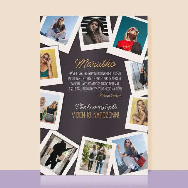 Fotokoláž: Přání K Narozeninám - Plakát