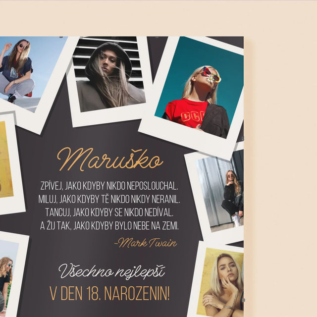 Fotokoláž: Přání K Narozeninám - Plakát