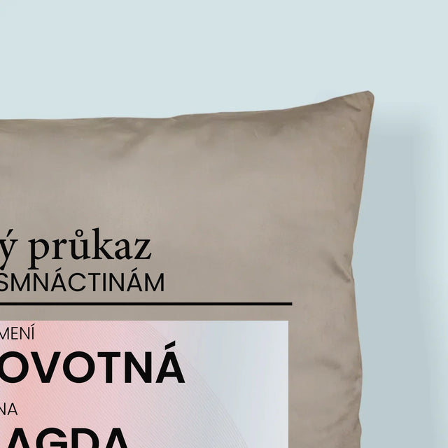 Fotka S Textem: Občanský Průkaz - Polštář