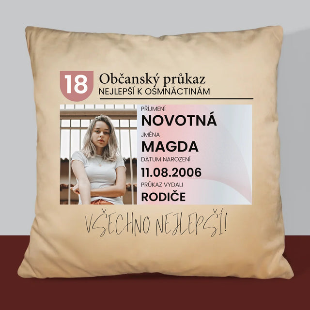 Fotka S Textem: Občanský Průkaz - Polštář