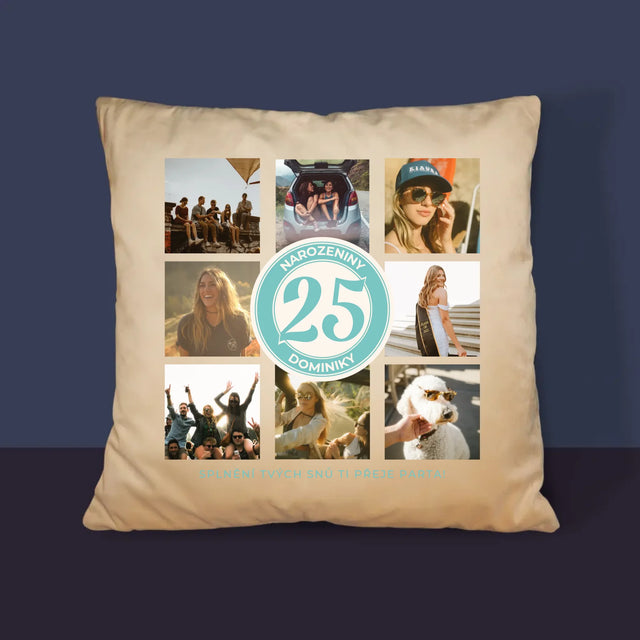 Fotokoláž: 25. Narozeniny - Polštář