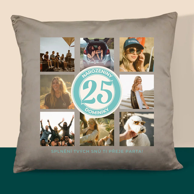 Fotokoláž: 25. Narozeniny - Polštář