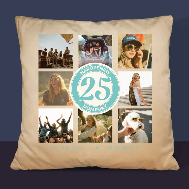 Fotokoláž: 25. Narozeniny - Polštář