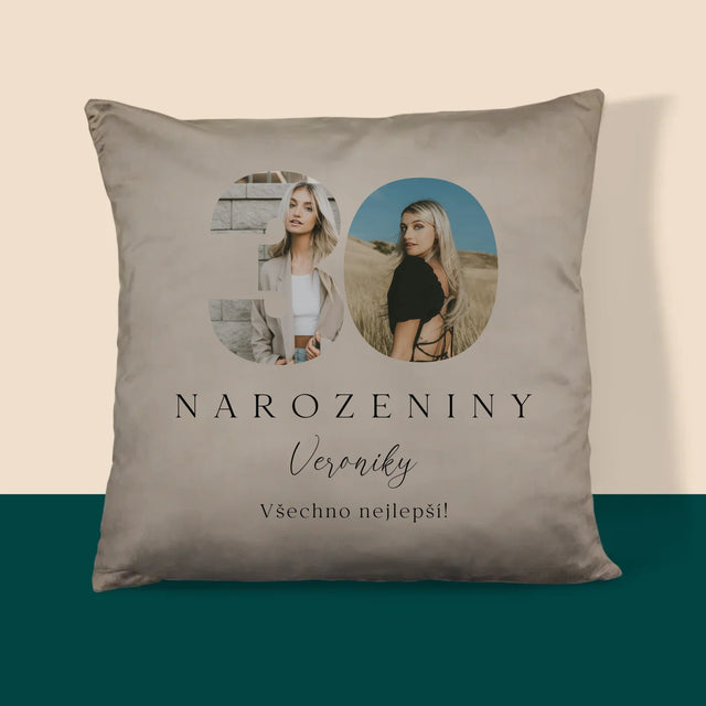 Slovo Z Fotek: 30. Narozeniny Podpis - Polštář