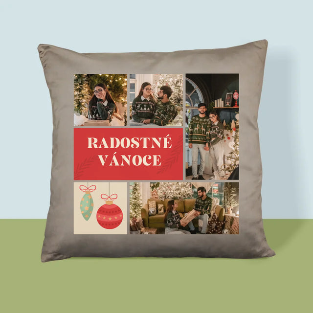 Fotokoláž: Vánoční Fotky - Polštář
