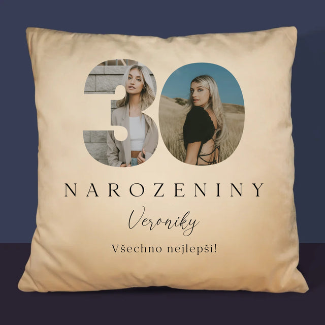 Slovo Z Fotek: 30. Narozeniny Podpis - Polštář