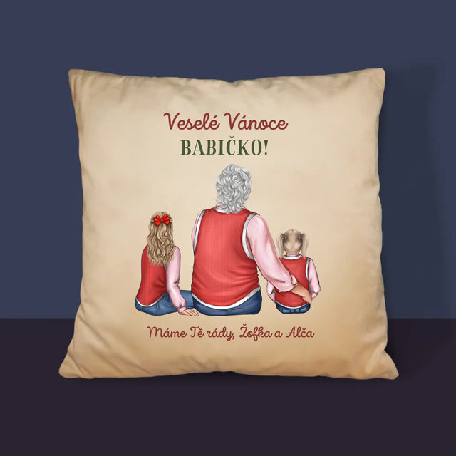 Designér Postav: Veselé Vánoce Babičko - Polštář