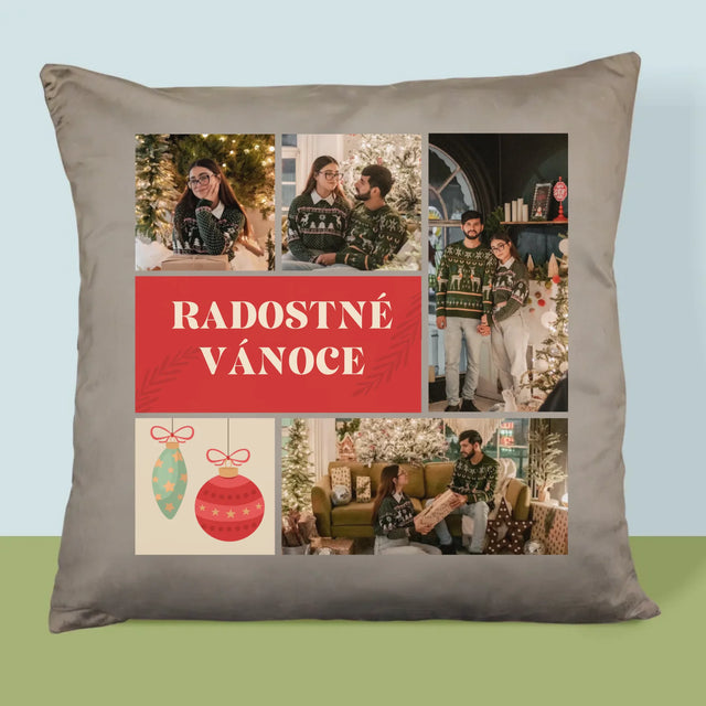 Fotokoláž: Vánoční Fotky - Polštář