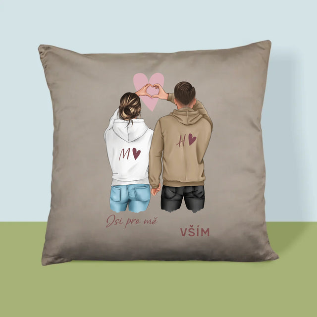 Designér Postav: Pár Srdce - Polštář