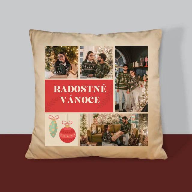 Fotokoláž: Vánoční Fotky - Polštář