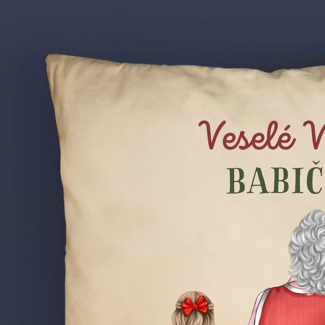 Designér Postav: Veselé Vánoce Babičko - Polštář