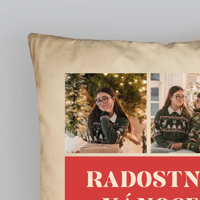 Fotokoláž: Vánoční Fotky - Polštář