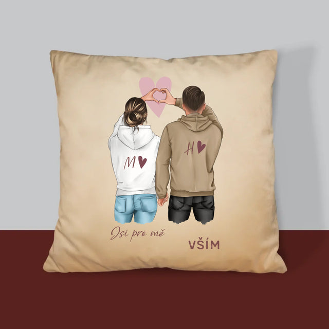 Designér Postav: Pár Srdce - Polštář