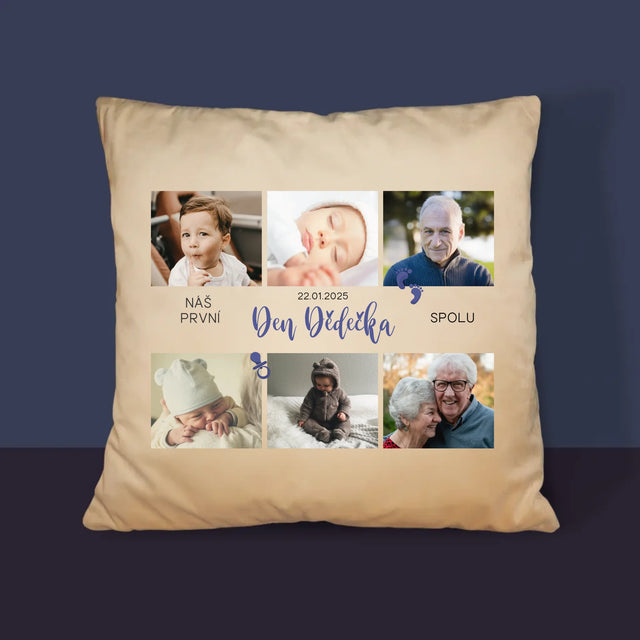 Fotokoláž: První Den Dědečka - Polštář