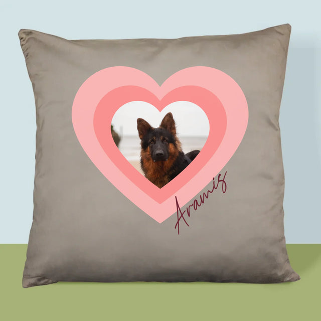 Fotka S Textem: Fotka Mazlíčka V Srdci - Polštář