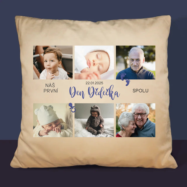 Fotokoláž: První Den Dědečka - Polštář