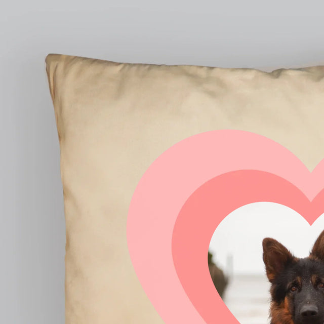 Fotka S Textem: Fotka Mazlíčka V Srdci - Polštář