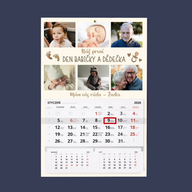 Fotokoláž: Náš První Den Babičky A Dědečka - Fotokalendář