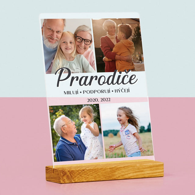 Fotokoláž: Drazí Prarodiče - Tisk Na Akrylovém Skle