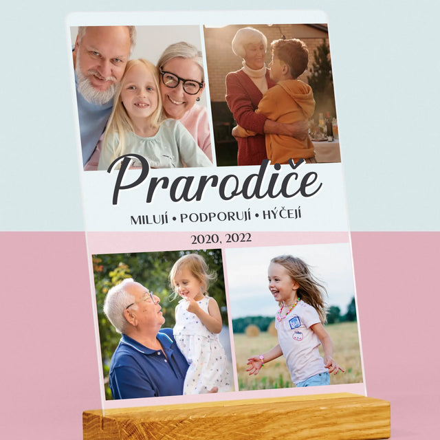 Fotokoláž: Drazí Prarodiče - Tisk Na Akrylovém Skle