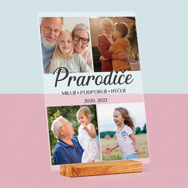 Fotokoláž: Drazí Prarodiče - Tisk Na Akrylovém Skle