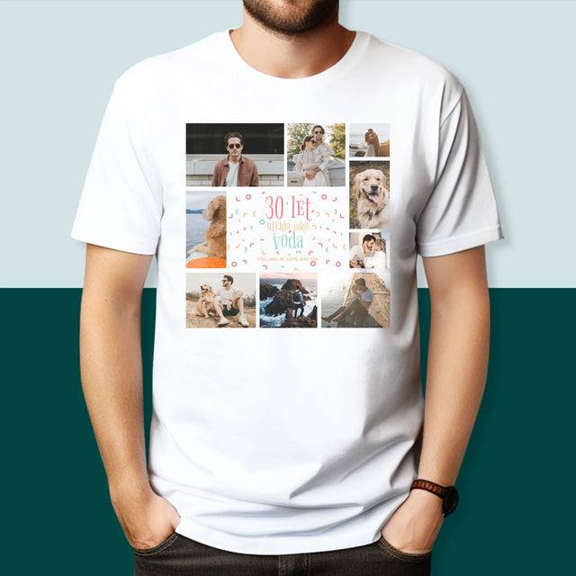 Fotokoláž: 30 Let Uteklo - Pánské Tričko