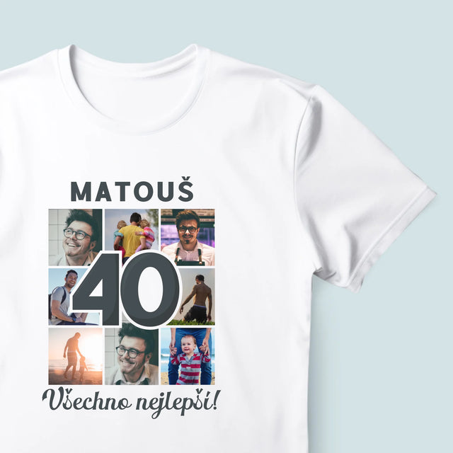 Fotokoláž: 40 Let - Pánské Tričko