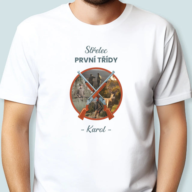 Fotokoláž: Střelec První Třídy - Pánské Tričko