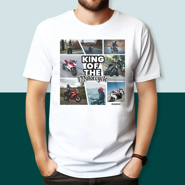 Fotokoláž: King Of The Motorcycle - Pánské Tričko