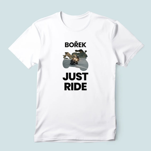 Tvar Z Fotek: Just Ride - Pánské Tričko