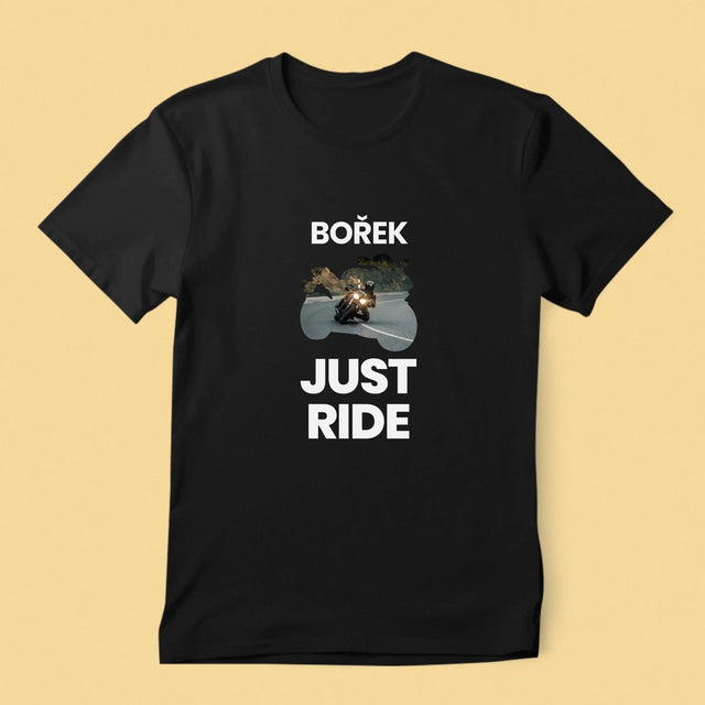 Tvar Z Fotek: Just Ride - Pánské Tričko
