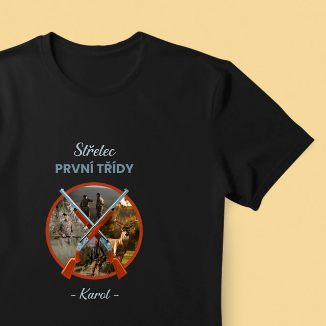 Fotokoláž: Střelec První Třídy - Pánské Tričko